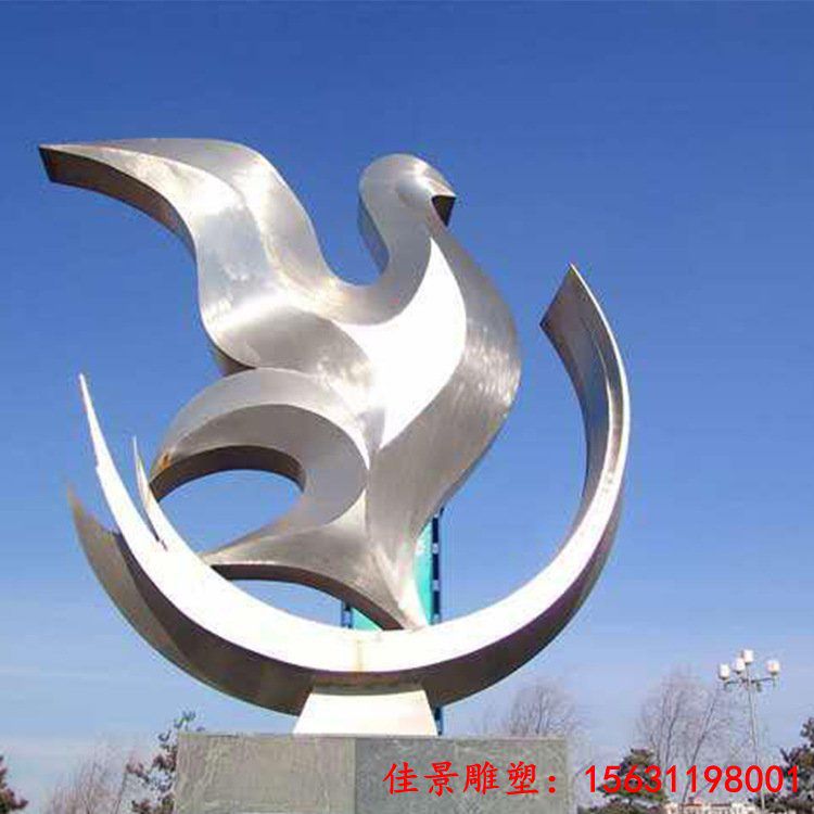 不锈钢创意异形雕塑户外广场扬帆远航励志主题宣传景观标志装饰品 (4)