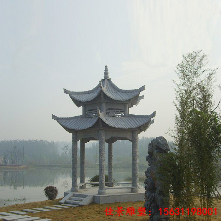 青石石凉亭 古建石雕长廊 石雕亭子雕刻制作生产厂 (4)