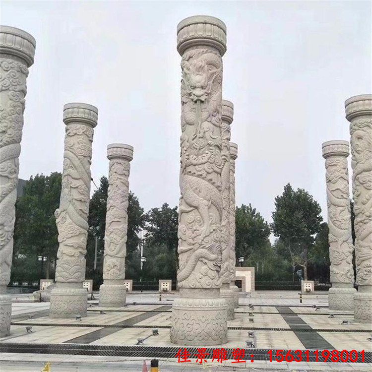 寺庙广场石龙柱 景区雕刻花岗岩文化柱 大殿雕花石柱子 (2)
