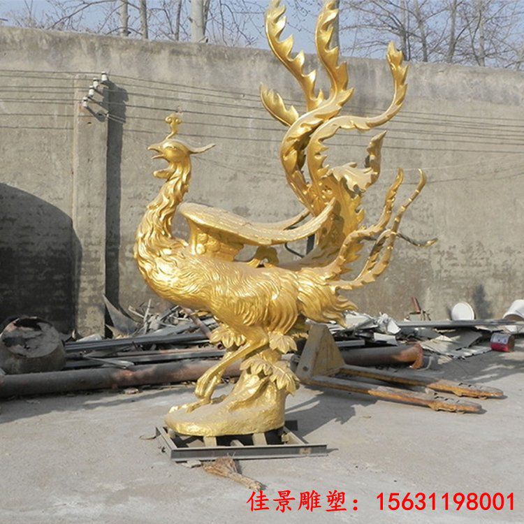 铜凤凰雕塑 铜雕凤凰加工厂家 (5)