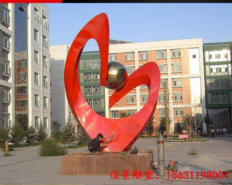 不锈钢爱心雕塑 广场景观雕塑 (1)