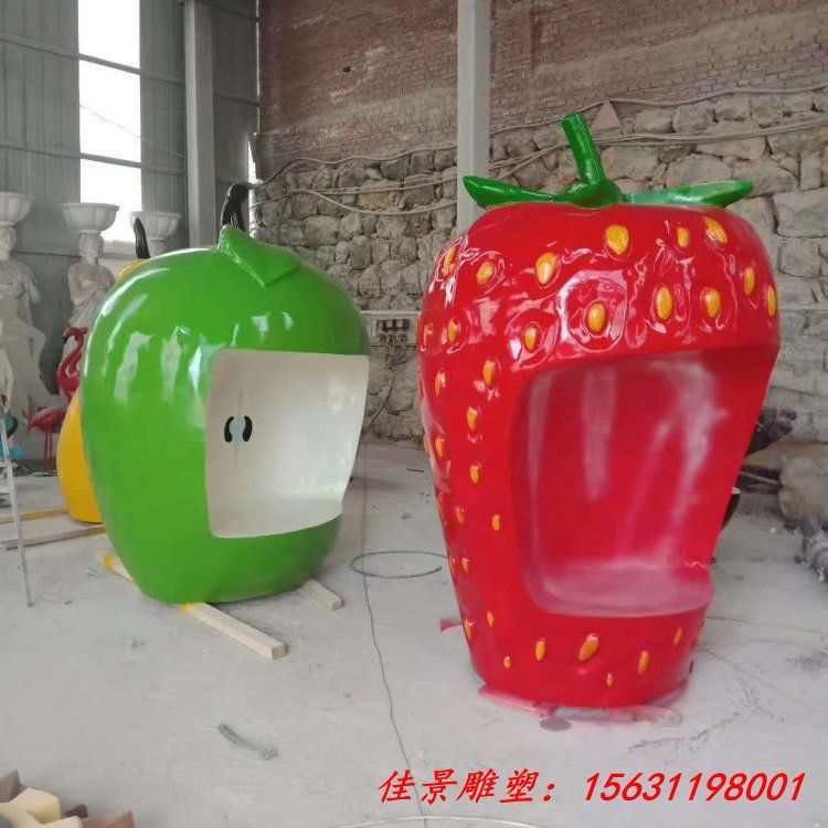 玻璃钢水果房子雕塑幼儿园商场装饰玻璃钢雕塑 (2)