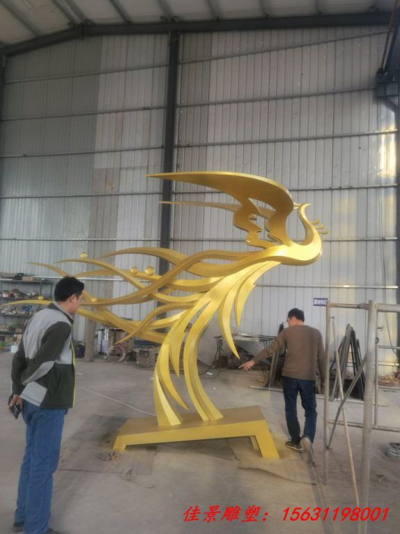 不锈钢城市凤凰雕塑 (1)