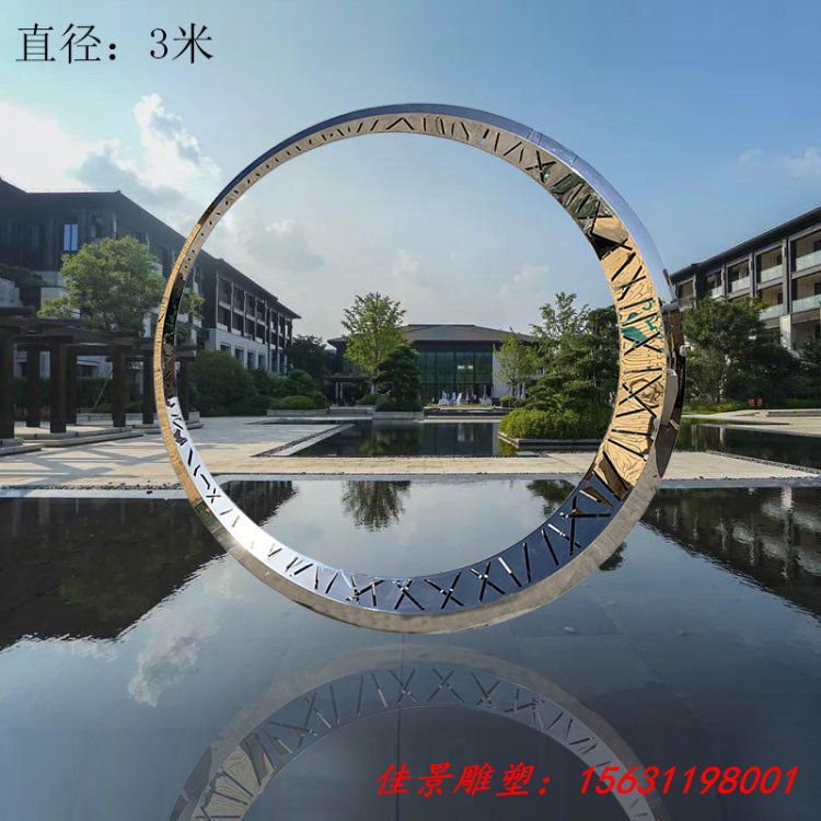 不锈钢创意月亮雕塑园林景观雕塑 (11)