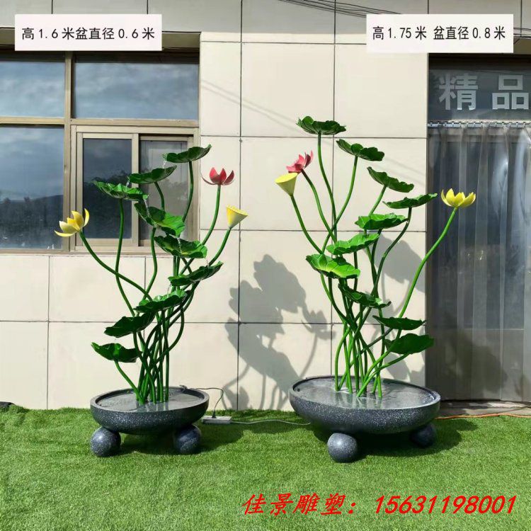 不锈钢锻造荷花荷叶雕塑城市雕塑公园景观雕塑 (1)