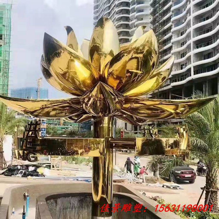 不锈钢紫荆花雕塑城市景观不锈钢雕塑 (2)