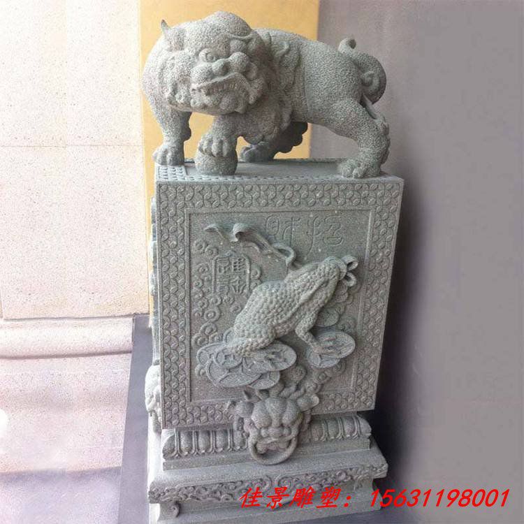 仿古雕刻青石抱鼓石 庭院传统石门鼓门当摆放 石材门墩 (5)