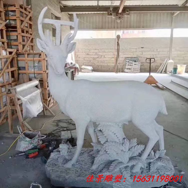 公园装饰动物摆件景观石材鹿 草坪黄锈石小鹿 (6)