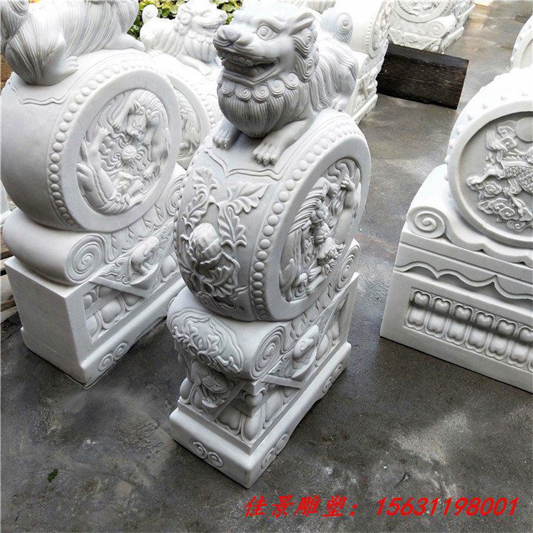 供应优质汉白玉门鼓石 石雕门墩 石头门墩 厂家现货直销各种门鼓石 (8)