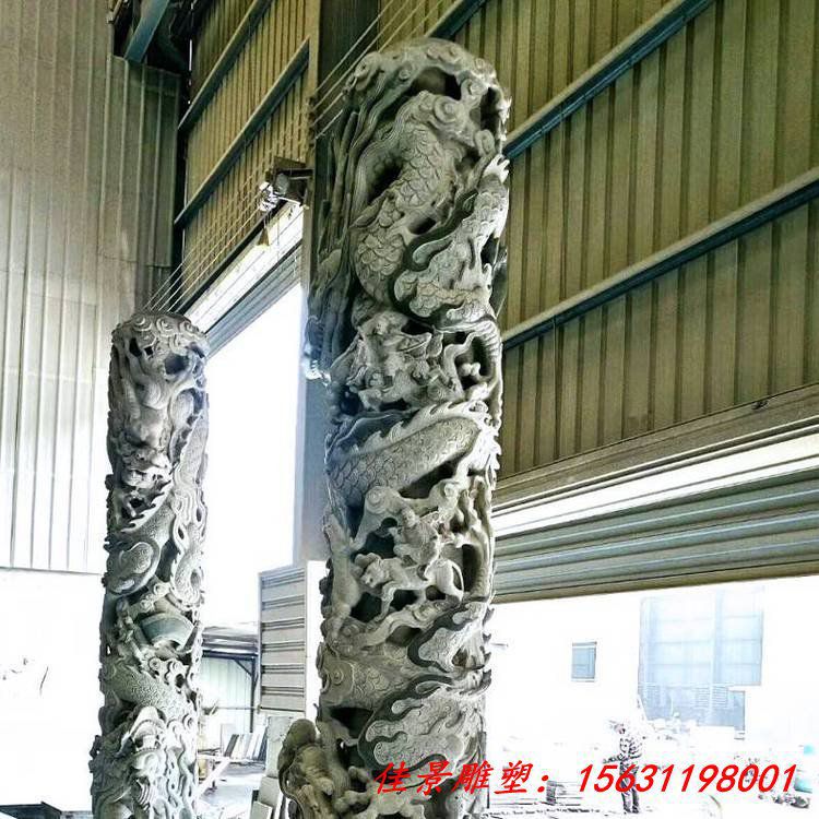 广场装饰大型石材盘龙柱 景区摆放华表柱石雕双龙柱 (5)