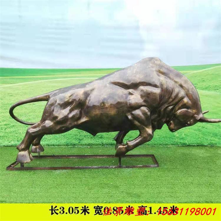 玻璃钢仿铜耕牛犁地雕塑 农耕文化主题人物园林广场景观摆件 (4)