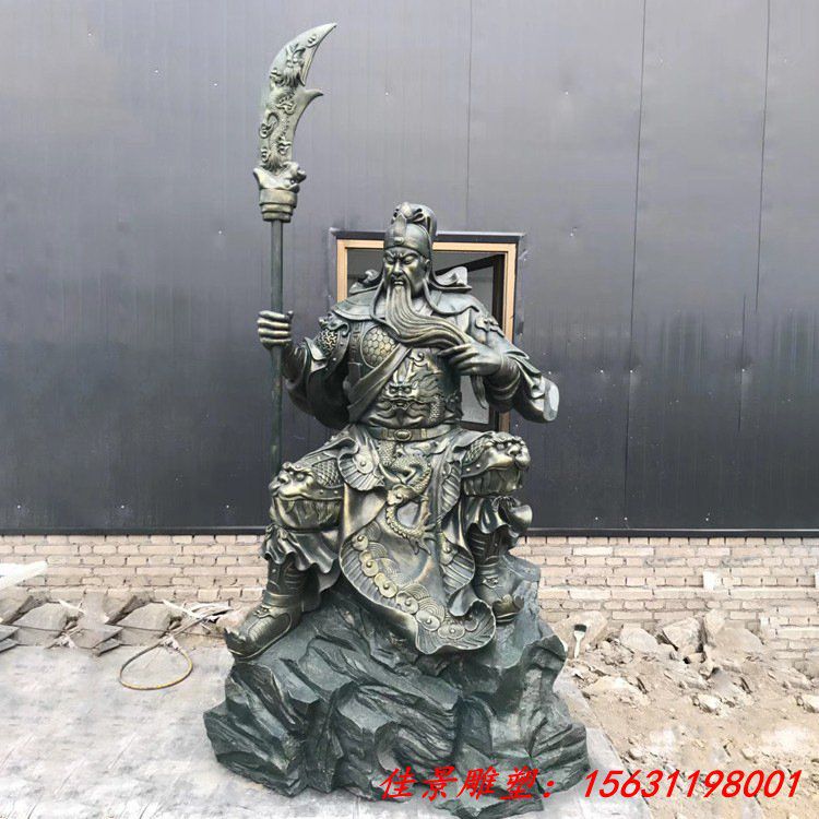 玻璃钢关公雕塑 关羽雕像 (2)