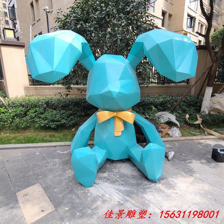 玻璃钢卡通兔子动物雕塑 景观雕塑定制 (4)