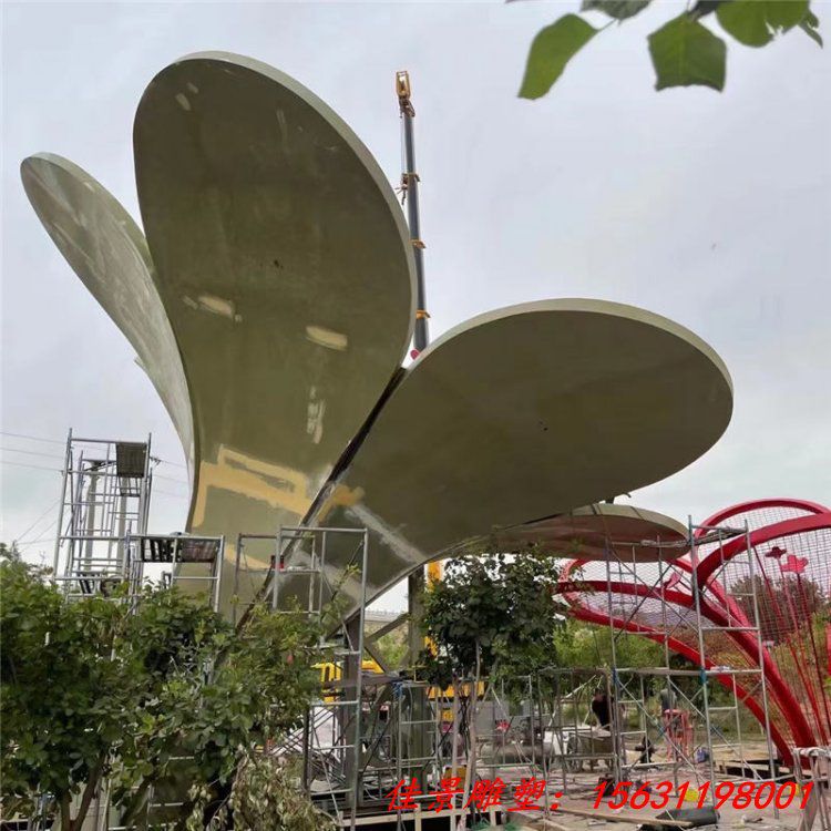 不锈钢抽象雕塑定制金属园林装饰花树镂空摆件地标性建筑城市景观 (4)