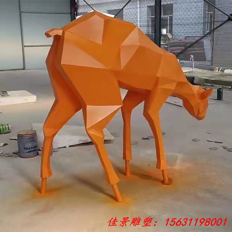 不锈钢雕塑动物景观广场鹿雕塑 (5)