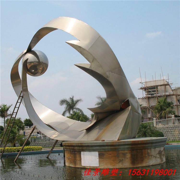 不锈钢雕塑加工定制 花朵景观雕塑厂 (5)