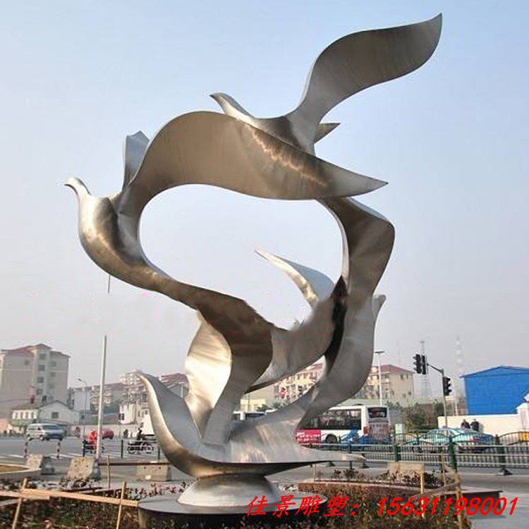 不锈钢和平鸽子异形雕塑 公园城市户外景观摆件园林广场 (2)