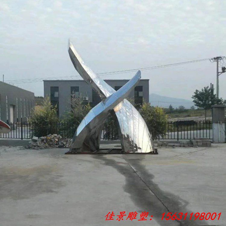不锈钢鲸鱼尾巴雕塑 镜面不锈钢雕塑加工厂家 (1)