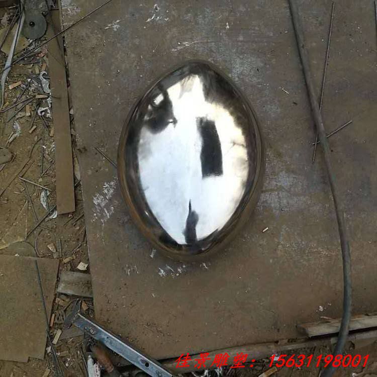不锈钢镜面鹅卵石雕塑 抽象几何石头景观水景摆件 (4)