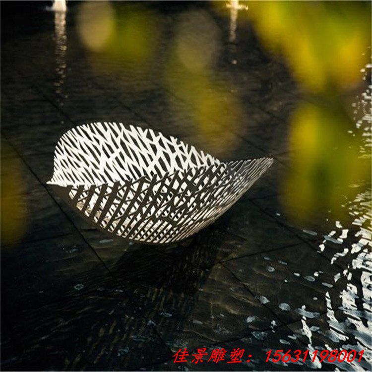 不锈钢镂空树叶雕塑 叶子雕塑 (4)