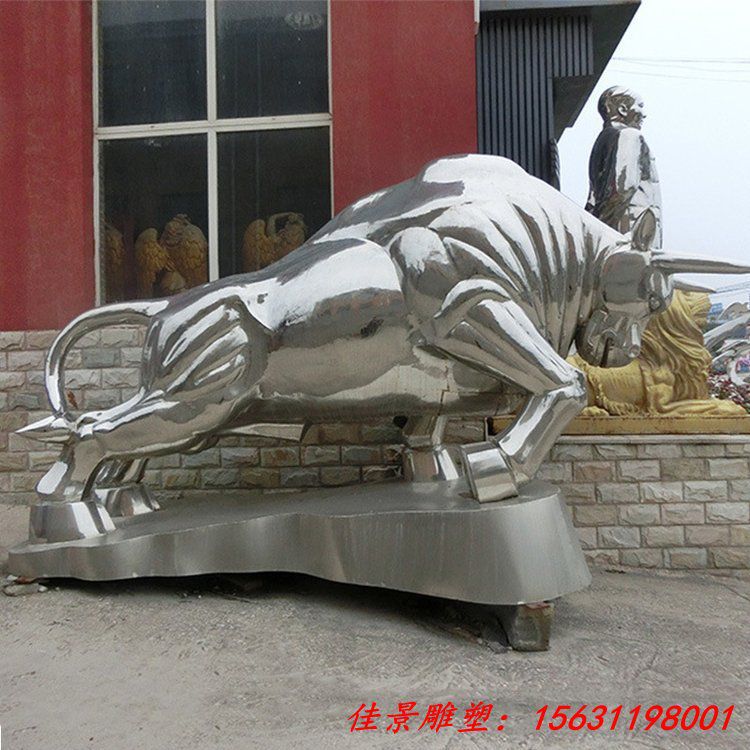 不锈钢牛雕塑 镜面不锈钢雕塑制作厂家 (2)