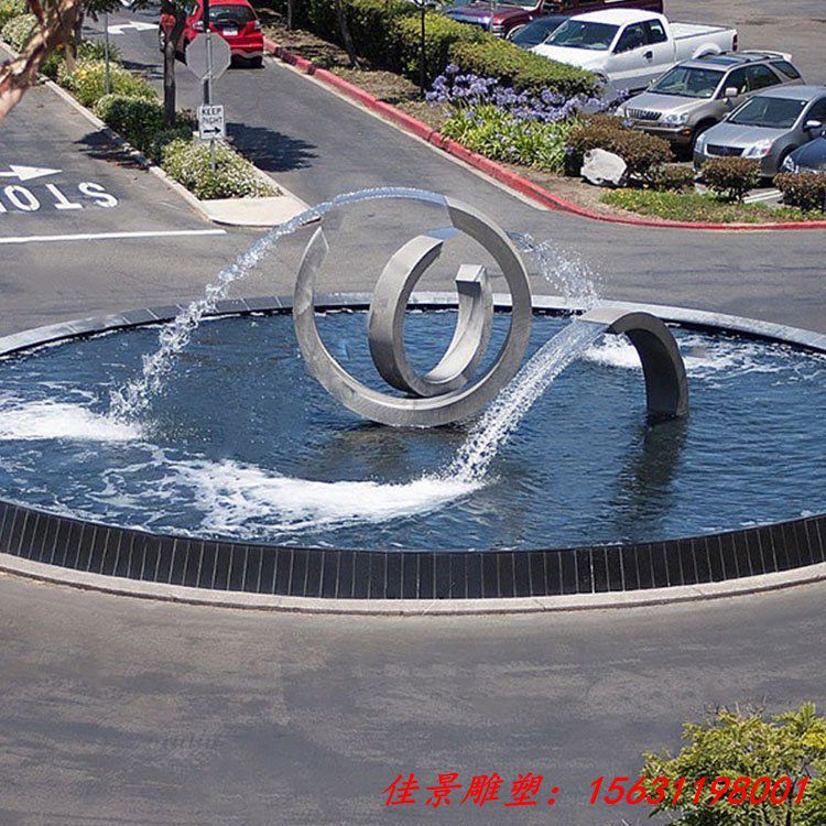 不锈钢水池水景雕塑 不锈钢喷泉雕塑 大型广场园林景观雕塑 厂 (1)