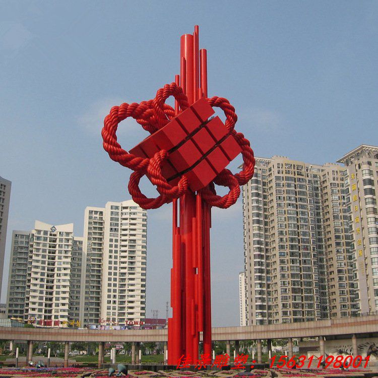 不锈钢中国结雕塑 中国传统文化中国结主题不锈钢雕塑 (4)