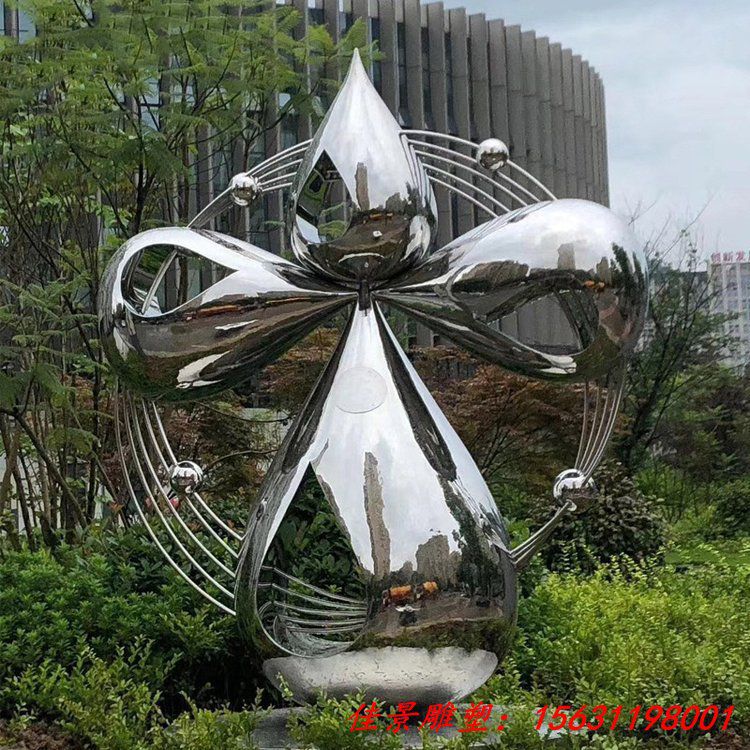 城市广场不锈钢水花造型雕塑抽象不锈钢水滴雕塑 (3)