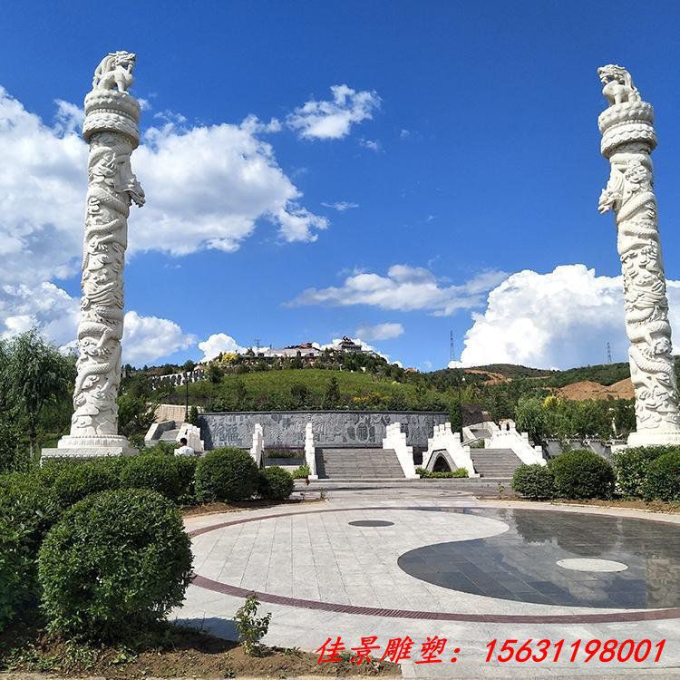 大型石刻文化柱 广场园林工程华表浮雕 花岗岩盘龙柱石头柱子 (4)