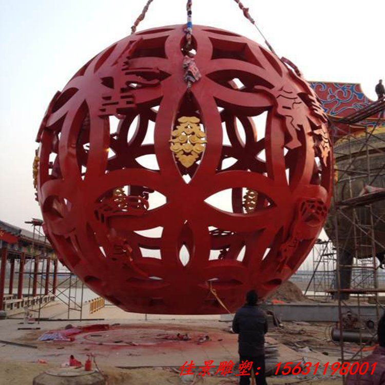 定制大型户外景观镂空球形不锈钢雕塑 城市广场园林摆件 (4)