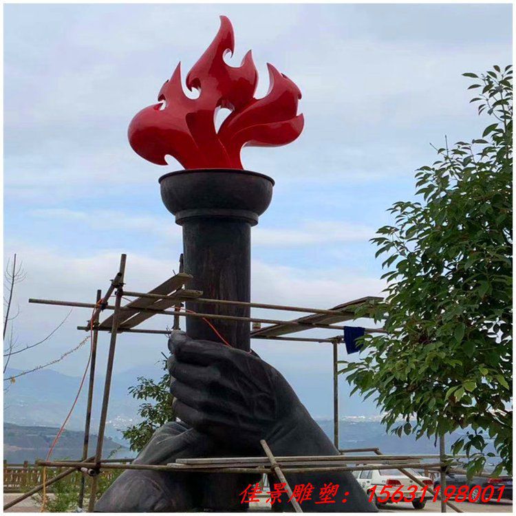 定制火苗雕塑 不锈钢火炬雕塑 校园体育场摆件 雕塑制作厂家 (3)