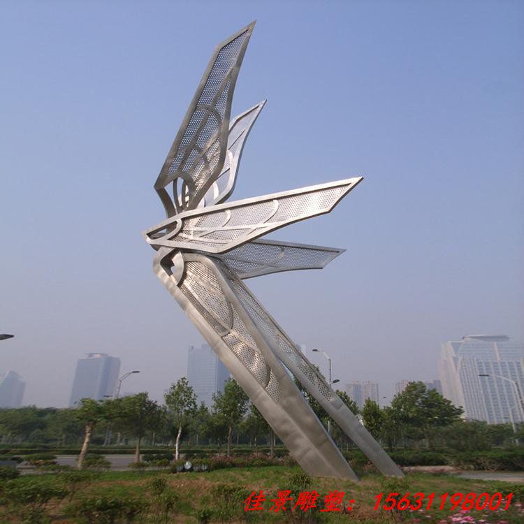 公园景观不锈钢蝴蝶雕塑标示性景观雕塑制作创意雕塑摆件 (3)