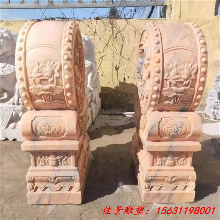 古建园林做旧石抱鼓 中式传统门鼓摆件 (3)