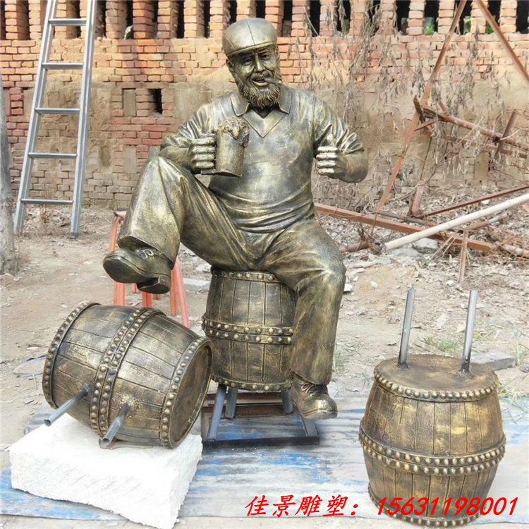 喝啤酒人物雕塑 啤酒节啤酒主题雕塑 (4)