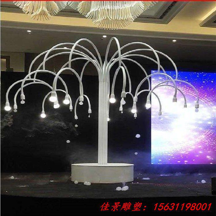 户外不锈钢 烟泡树 网红烟雾泡泡树 商场地产 雕塑 灯光 (5)