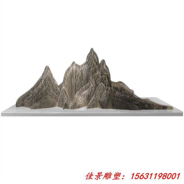 金属铁艺不锈钢假山雕塑户外造景摆件大型水景园林景观装饰品室内 (2)