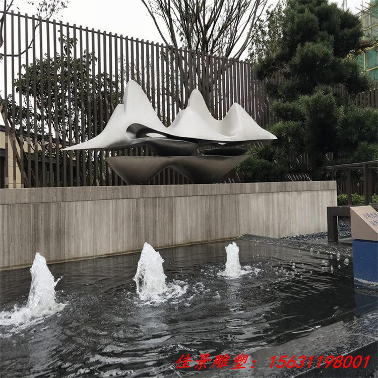 耐用抽象绿地山形雕塑 不锈钢仿山形雕塑 (1)