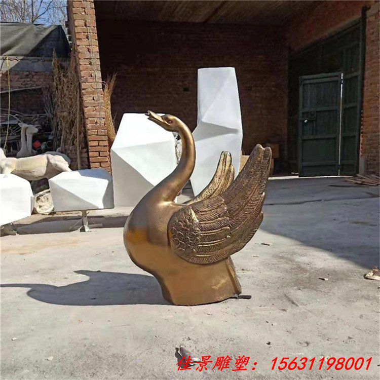 喷水天鹅雕塑 小区水池景观雕塑 (1)