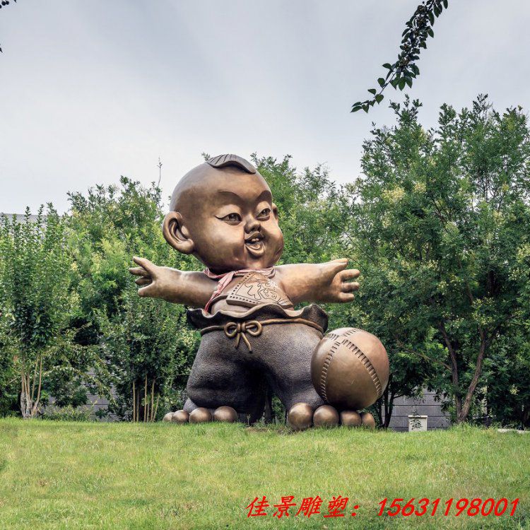 人物雕塑福娃铜雕像按需求定制铸铜景观黄铜雕塑摆件 (4)