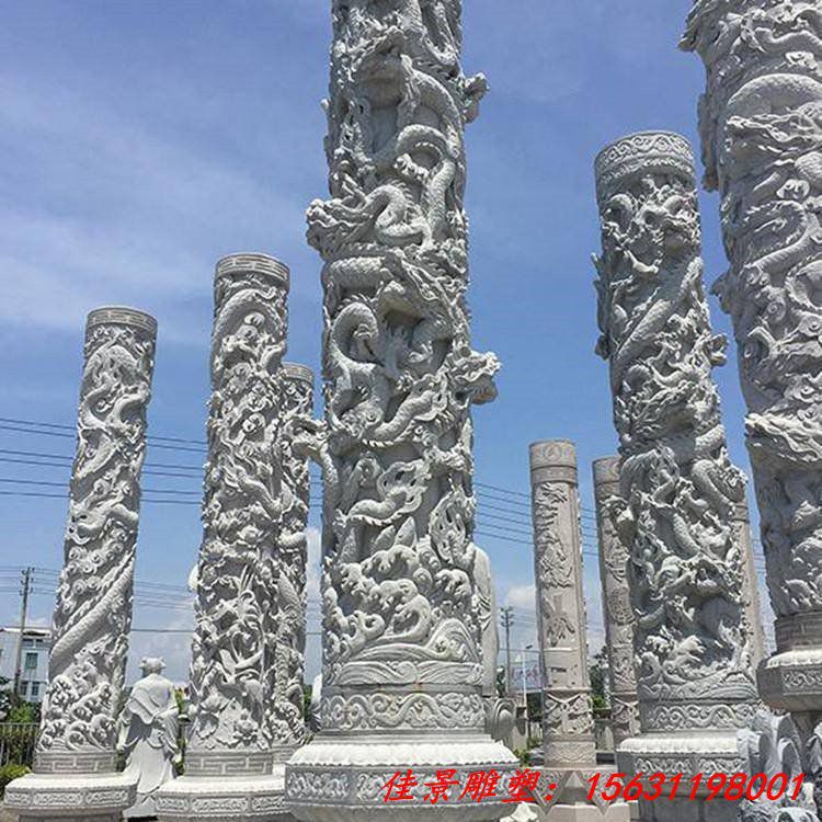 寺庙广场石龙柱 景区雕刻花岗岩文化柱 大殿雕花石柱子 (3)