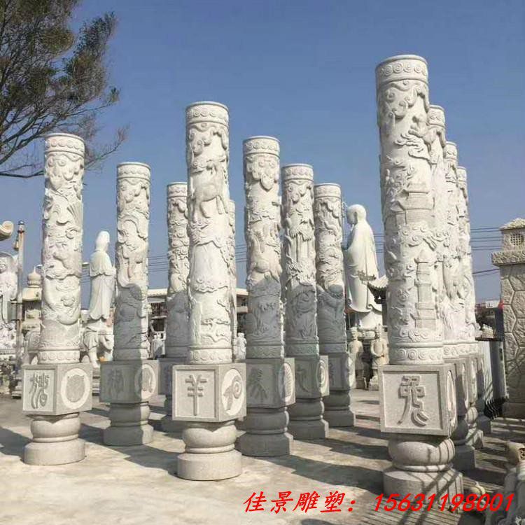 寺庙广场石龙柱 景区雕刻花岗岩文化柱 大殿雕花石柱子 (5)