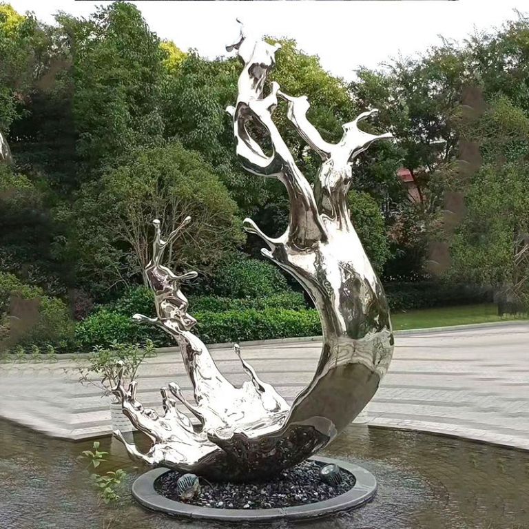 不锈钢浪花雕塑制作工艺精湛