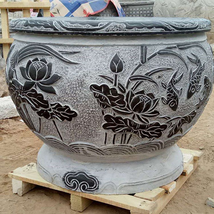 供应三足石雕香炉 石头香炉 青石仿古石雕鼎 寺庙上香石香炉 (1)