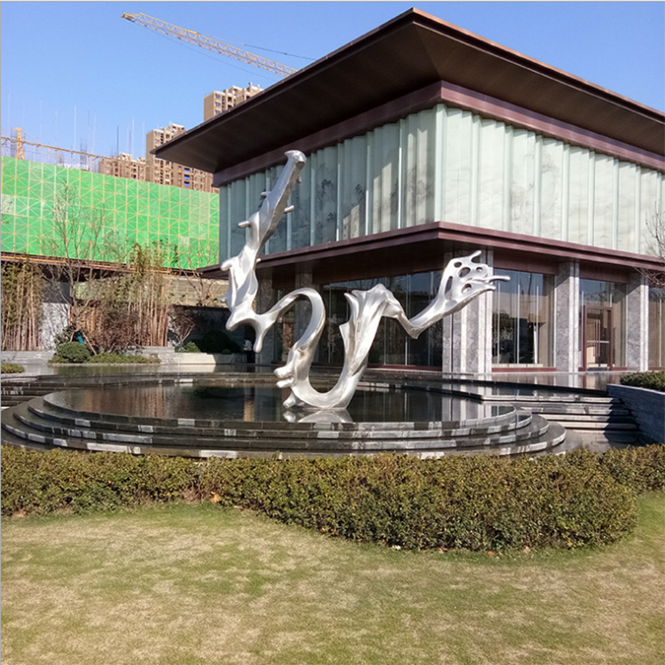 不锈钢抽象飘带雕塑 庭院小区创意小品 公园户外摆件 (1)