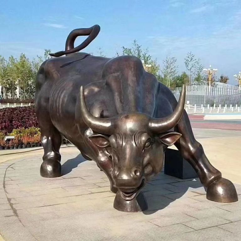华尔街牛室外铜牛雕塑门口大型铸铜奋斗牛开荒牛金融街铜牛摆件 (5)