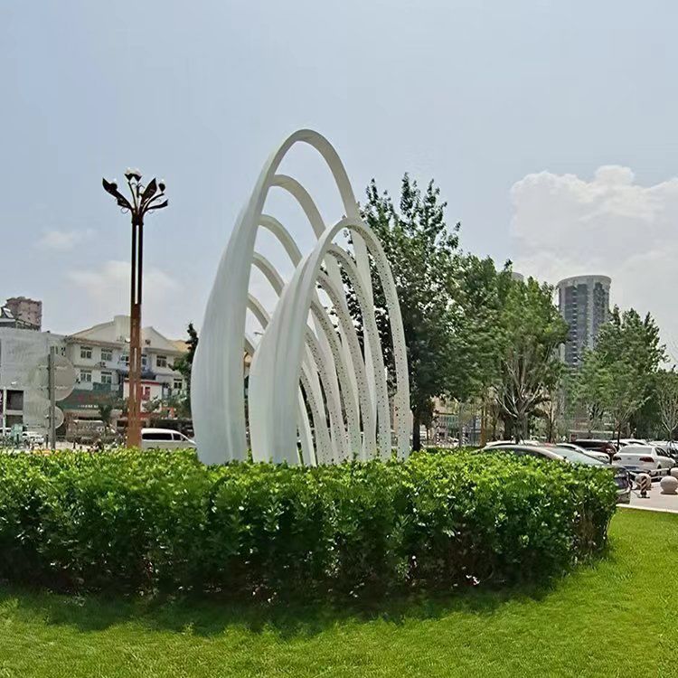 小区建筑大门口大型拱门雕塑 商场不锈钢园林景观 (1)