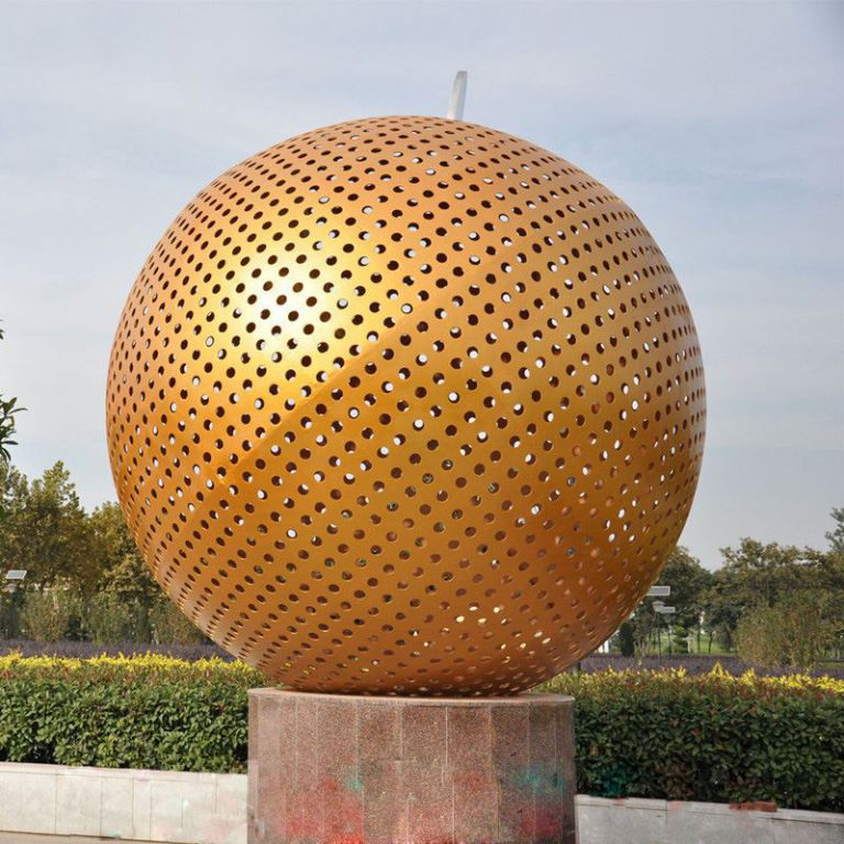 不锈钢镂空球体雕塑广场景观镂空球雕塑 (3)