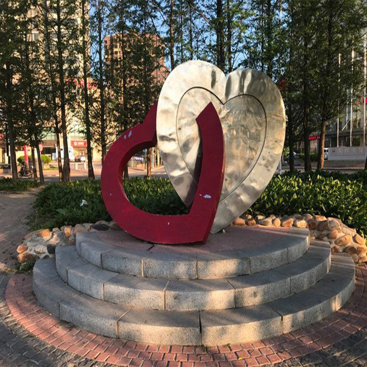 不锈钢爱心雕塑公园广场园林装饰景观不锈钢心形雕塑定制 (5)