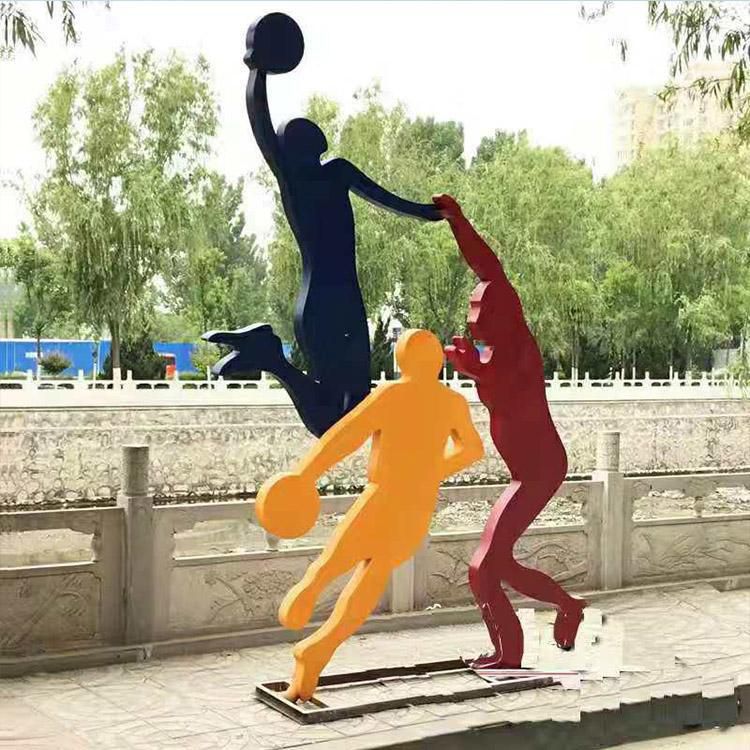 不锈钢人物雕塑 运动主题素材室外摆件 来图可定制 (5)