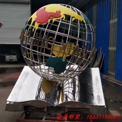 榆林某中学不锈钢地球仪雕塑